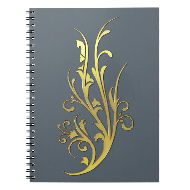 Abstrakt Luxus Imitate Gold Blume Notizblock (Vorderseite)