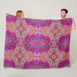 Abstrakt Magenta Pink, Blau und Rot Groovtern Must Fleecedecke