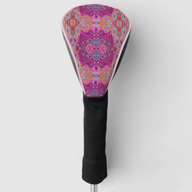 Abstrakt Magenta Pink, Blau und Rot Groovtern Must Golf Headcover (Vorderseite)