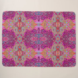 Abstrakt Magenta Pink, Blau und Rot Groovtern Must Sherpadecke