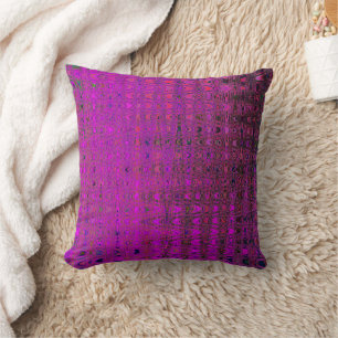 Abstrakt Magenta Retro Boomerang Waves Kissen