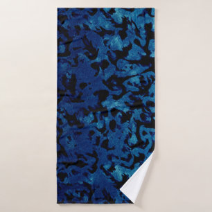 Abstrakt Magie - Navy Blue Grunge Black Badehandtuch