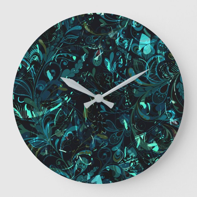 Abstrakt Mandala 3 Große Wanduhr (Vorderseite)
