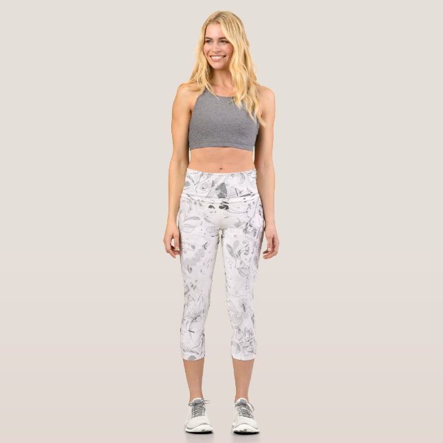 Abstrakt Mandala 4 Capri Leggings (Vorderseite)