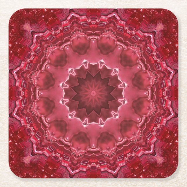Abstrakt , mandala , Kaleidoskop Rechteckiger Pappuntersetzer (Vorderseite)