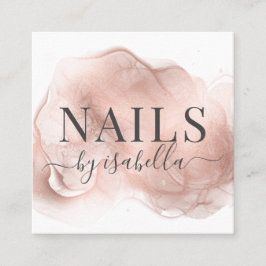 Abstrakt Maniküre Nail Salon Rose Gold Glitzer Quadratische Visitenkarte