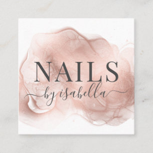 Abstrakt Maniküre Nail Salon Rose Gold Glitzer Quadratische Visitenkarte