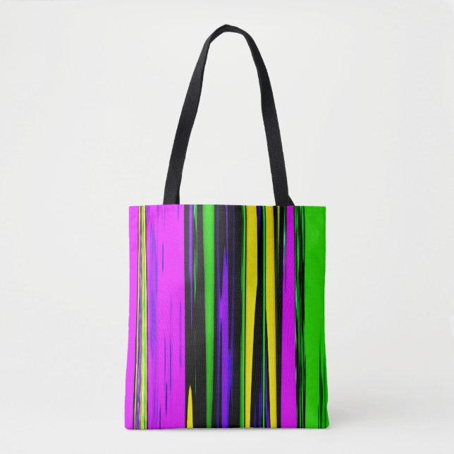 Abstrakt Mardi Gras Streifen Tasche (Vorderseite)