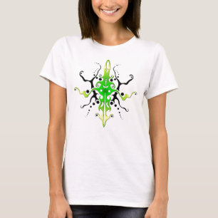 Abstrakt Mask Stamm Tattoo Design - grün T-Shirt