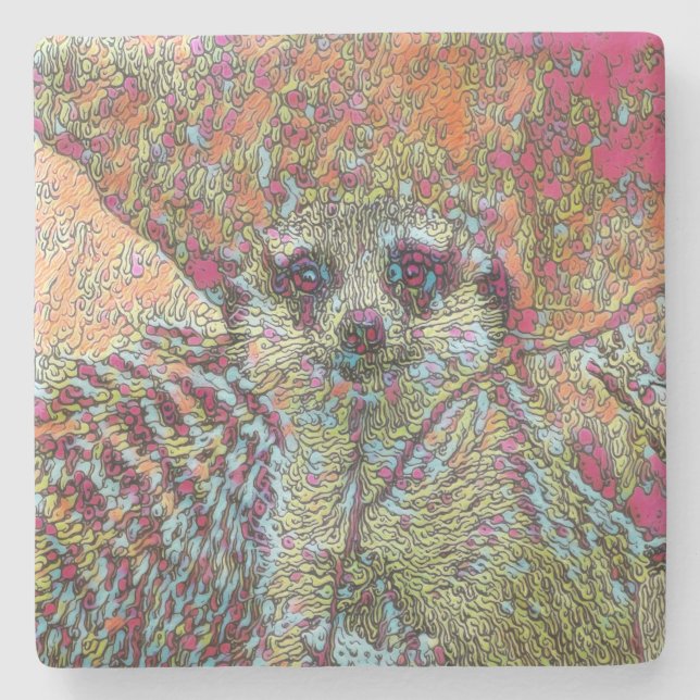 Abstrakt Meerkat Steinuntersetzer (Vorderseite)