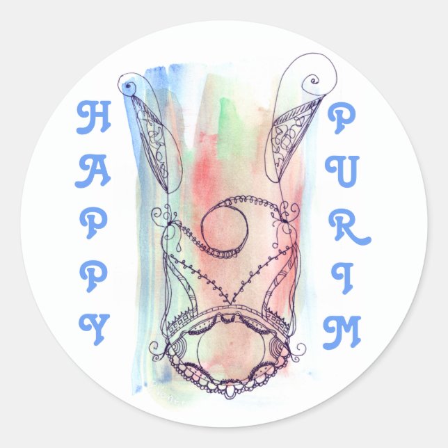 Abstrakt Megillah Scroll Purim Runder Aufkleber (Vorderseite)