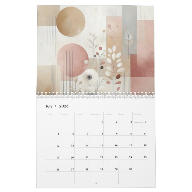 Abstrakt Minimalistisch Kalender (Jul 2026)