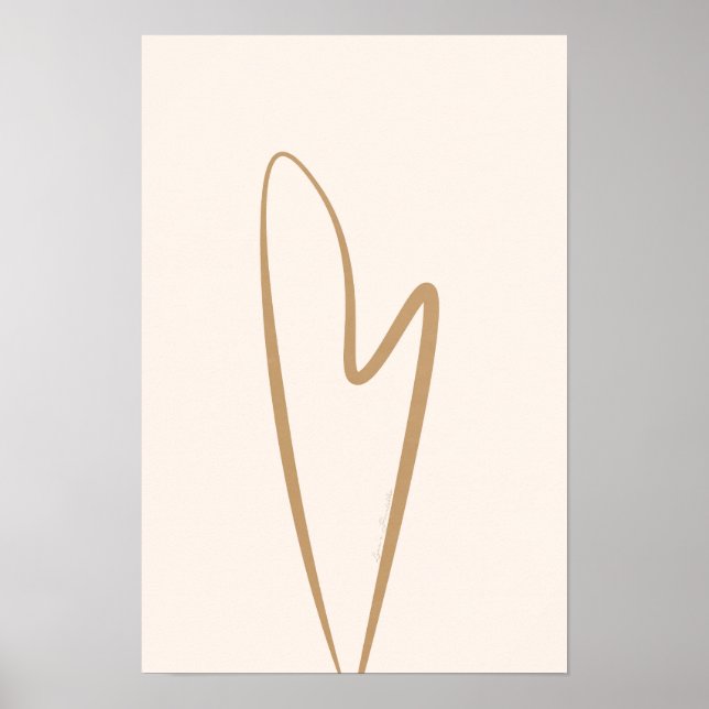 abstrakt minimalistische Herzklassenkunst/moderne  Poster (Vorne)
