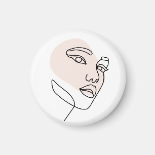 Abstrakt-minimalistische weibliche Einzellinienkun Magnet