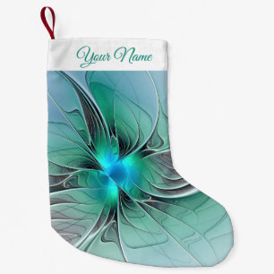 Abstrakt mit blauer, moderner Fraktal Kunstname Kleiner Weihnachtsstrumpf