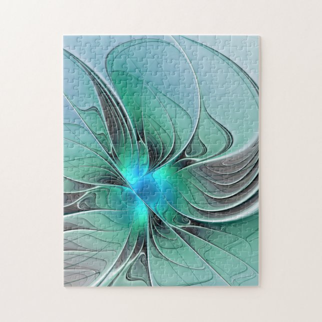 Abstrakt mit blauer, moderner Kunst des Fraktals (Vertikal)