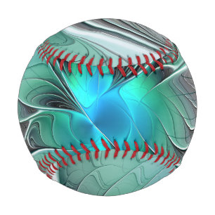Abstrakt mit blauer, moderner Kunst des Fraktals Baseball