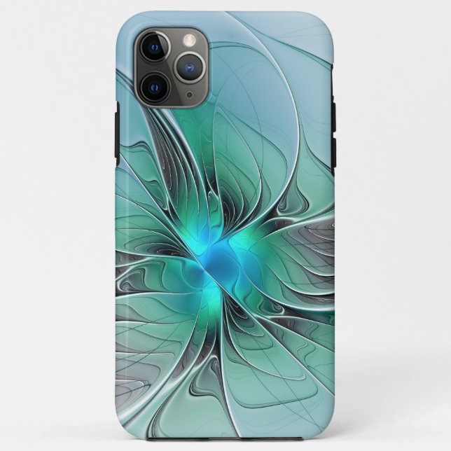 Abstrakt mit blauer, moderner Kunst des Fraktals Case-Mate iPhone Hülle (Rückseite)