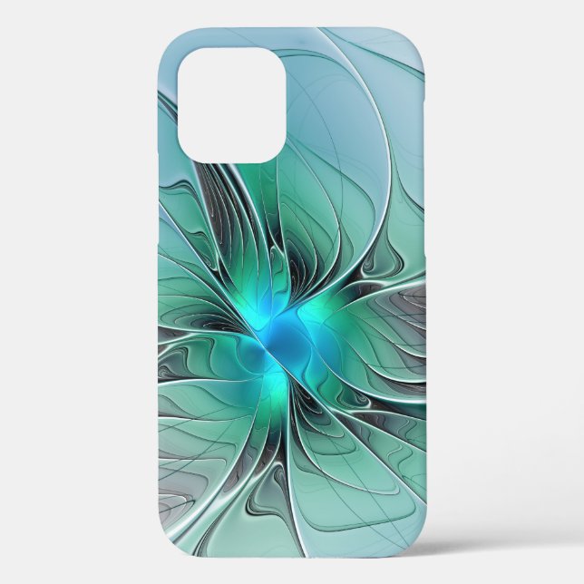 Abstrakt mit blauer, moderner Kunst des Fraktals Case-Mate iPhone Hülle (Rückseite)