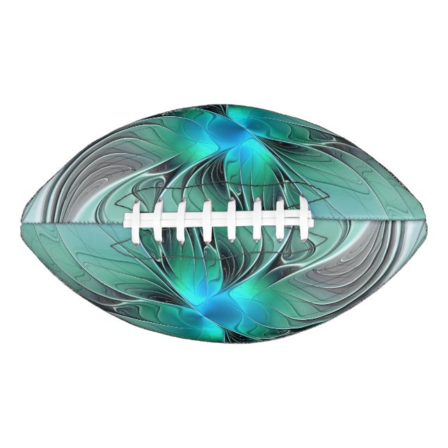 Abstrakt mit blauer, moderner Kunst des Fraktals Football (Vorderseite)