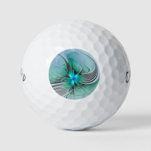 Abstrakt mit blauer, moderner Kunst des Fraktals Golfball (Vorderseite)