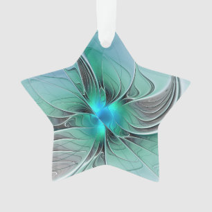 Abstrakt mit blauer, moderner Kunst des Fraktals Ornament