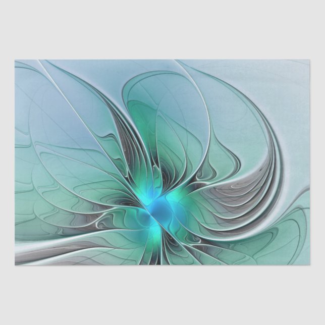 Abstrakt mit blauer, moderner Kunst des Fraktals Seidenpapier (Vorderseite)
