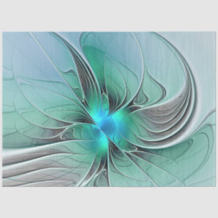 Abstrakt mit blauer, moderner Kunst des Fraktals Seidenpapier