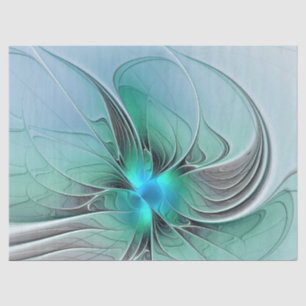 Abstrakt mit blauer, moderner Kunst des Fraktals Seidenpapier