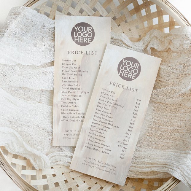 Abstrakt mit Logo | Preislisten Werbekarte (Von Creator hochgeladen)