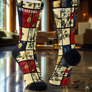 Abstrakt mit Vintag geometrischem Muster Socken