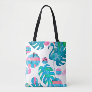 Abstrakt mit Wasserfarbe Flamingo und zufälligen E Tasche