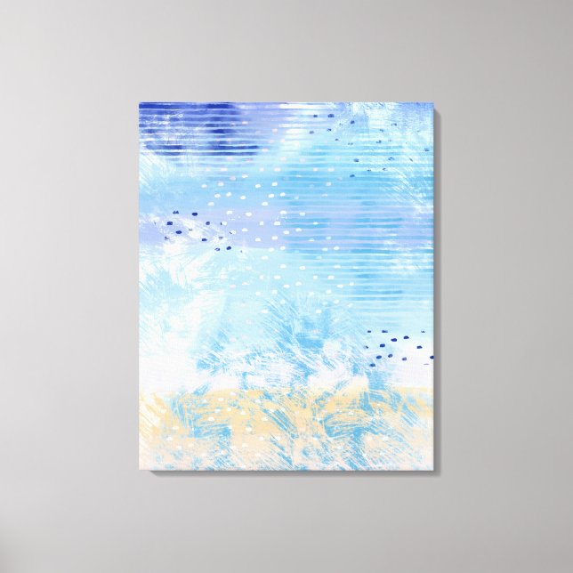 Abstrakt Mixed Media Blue Türkis Yellow Leinwanddruck (Vorderseite)