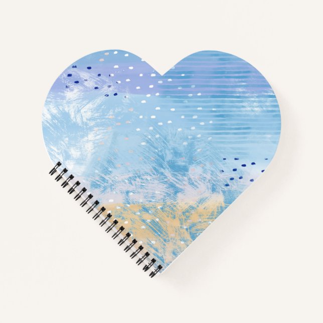 Abstrakt Mixed Media Blue Türkis Yellow Notizbuch (Vorderseite)