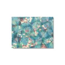 Abstrakt Mixed Media in Teal Aqua und Rost