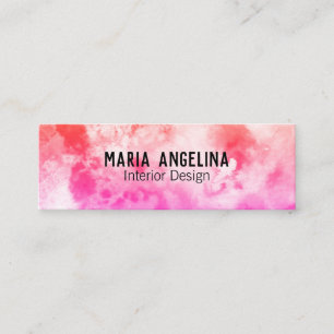 Abstrakt Modern-Aquarellpfirsichpink Mini Visitenkarte