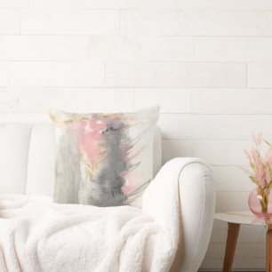 Abstrakt Modern bemalt Art Pink Gold Grau Kissen