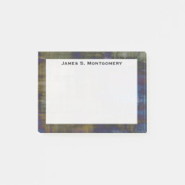 Abstrakt-Modern-Blauer Gelbgrunge Post-it Klebezettel