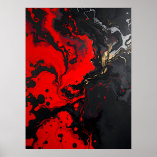 Abstrakt-modern. Crimson Abyss Abstrakt Poster