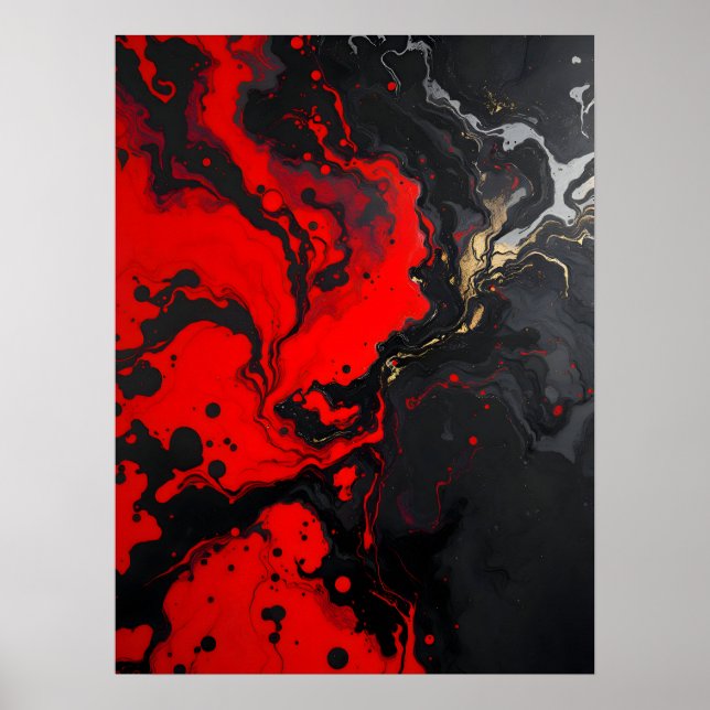 Abstrakt-modern. Crimson Abyss Abstrakt Poster (Vorne)