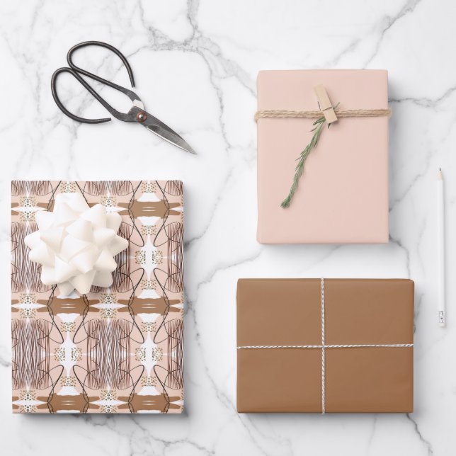 Abstrakt Modern Earthy Terracotta Boho Geschenkpapier Set (Vorderseite)