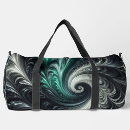 Abstrakt-modern, grün, silber und schwarz schwirbe duffle bag