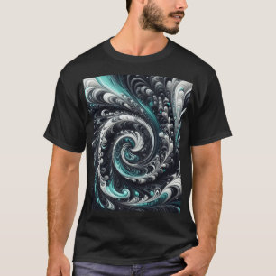 Abstrakt-modern, grün, silber und schwarz schwirbe T-Shirt
