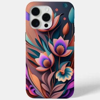 Abstrakt Modern Purpul Khaki Gray Fraktal Blume Case-Mate iPhone Hülle