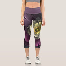 Abstrakt Modern Purpur Khaki Gray Fraktal Blume