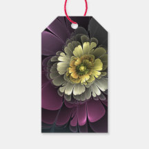 Abstrakt Modern Purpur Khaki Gray Fraktal Blume