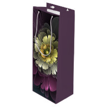 Abstrakt Modern Purpur Khaki Gray Fraktal Blume
