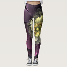 Abstrakt Modern Purpur Khaki Gray Fraktal Blume