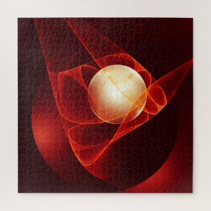 Abstrakt Modern Red Creme Fantasy Fraktal Art