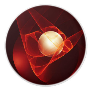 Abstrakt Modern Red Creme Fantasy Fraktal Art Keramikknauf